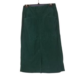 United Colors of Benetton Skirt Green Corduroy Italy Vintage 90s Size 44 or M